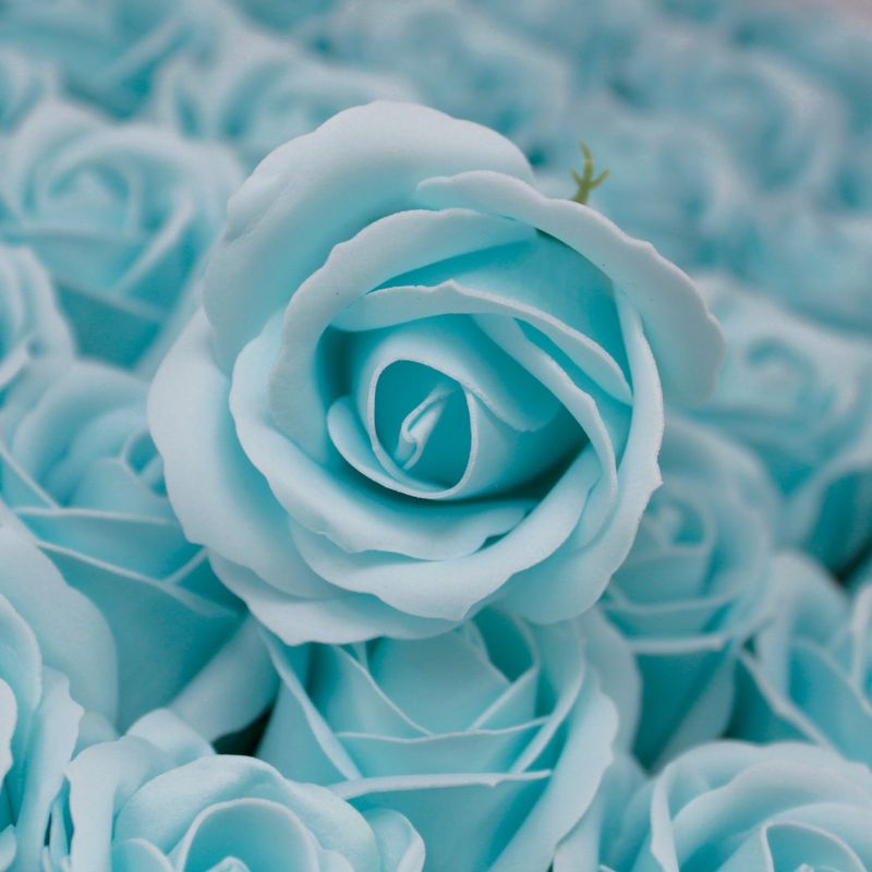 Ambachtelijke Zeep Bloem - Medium Roos - Baby Blauw