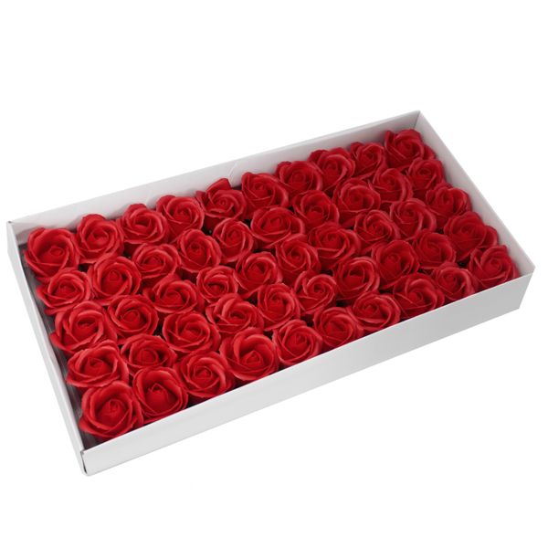 Ambachtelijke Zeep Bloem - Medium Roos - Donker Rood