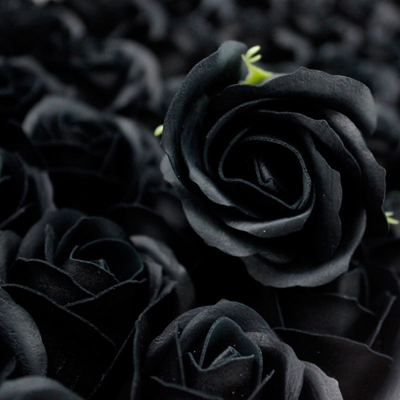 Ambachtelijke Zeep Bloem - Medium Roos - Zwart