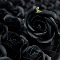 Ambachtelijke Zeep Bloem - Medium Roos - Zwart