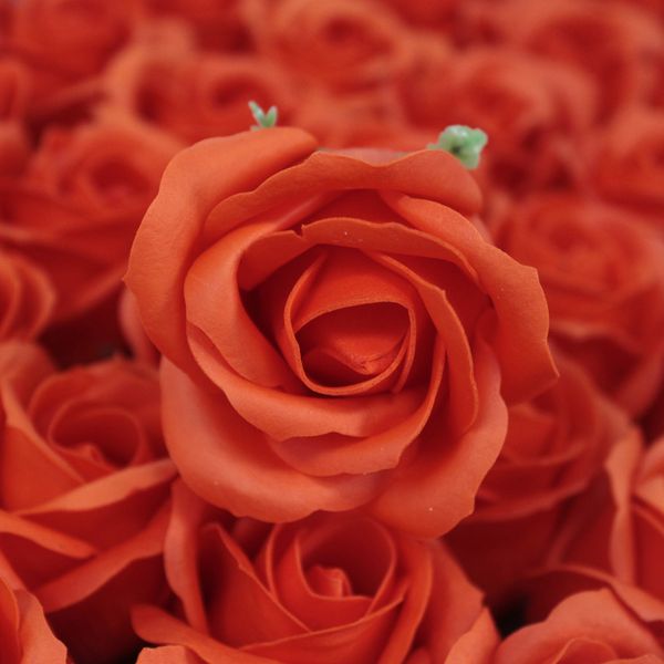 Ambachtelijke Zeep Bloem - Medium Roos - Donker Oranje