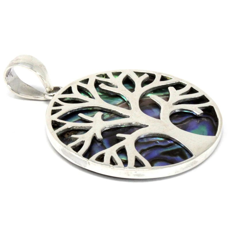 Zilveren Hanger - Levensboom - 30mm - Abalone