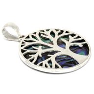 Zilveren Hanger - Levensboom - 30mm - Abalone