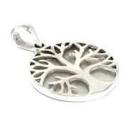 Zilveren Hanger - Levensboom - 22mm - Parelmoer