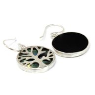 Zilveren Oorbellen - Levensboom - 15mm - Abalone
