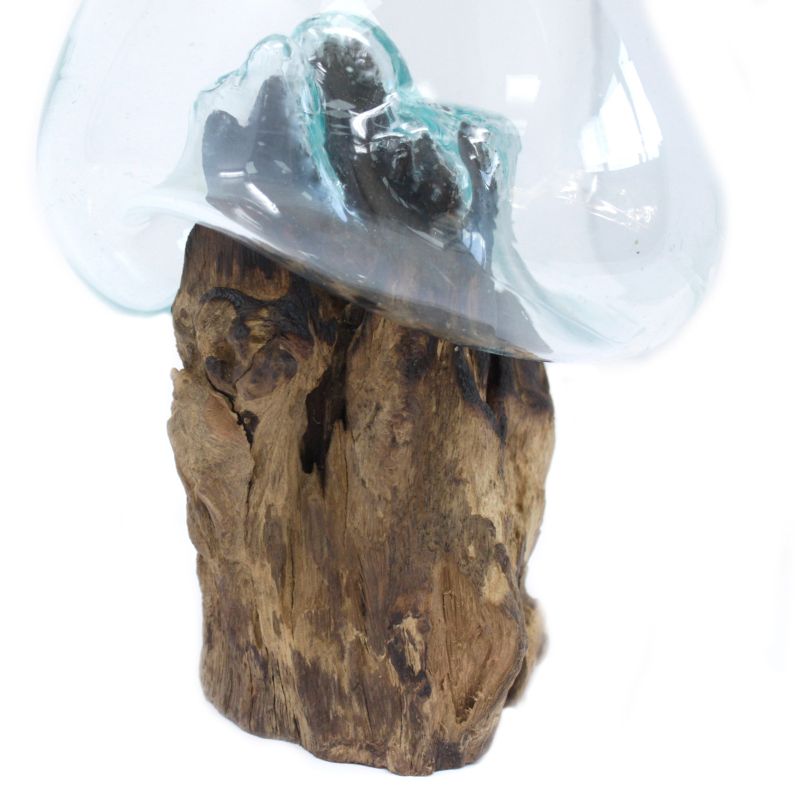 Gesmolten Glas op Houten Stronk - Grote Kom