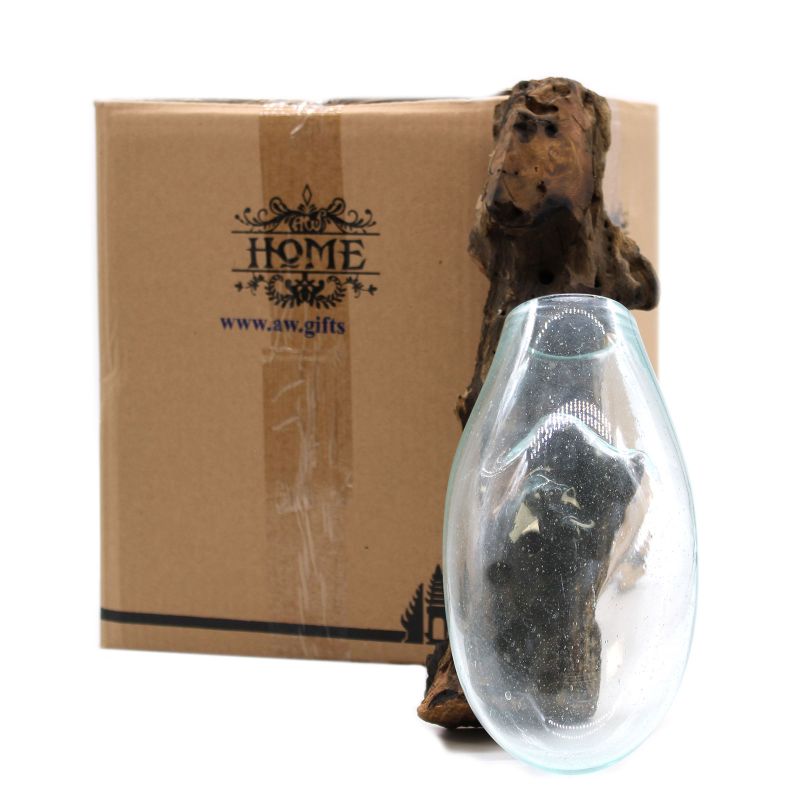 Gesmolten Glas op Houten Stronk - Hangende Kom