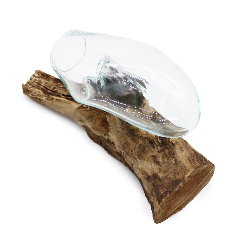 Gesmolten Glas op Houten Stronk - Hangende Kom