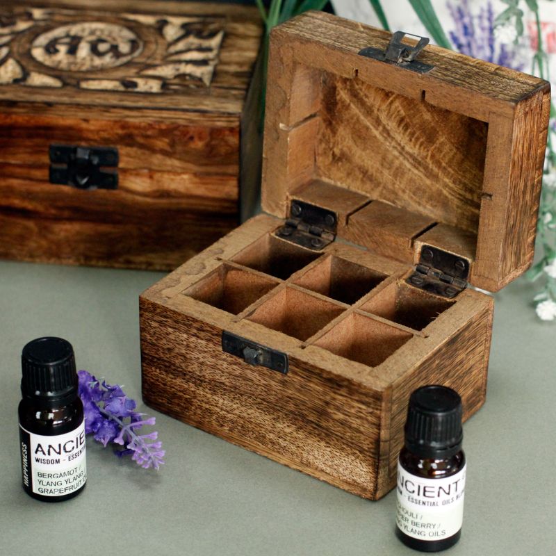 Aromathrapie Box - Mangohout - Bloem motief (6 flesjes)