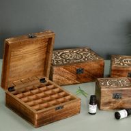Aromathrapie Box - Mangohout - Bloem motief (80) flesjes