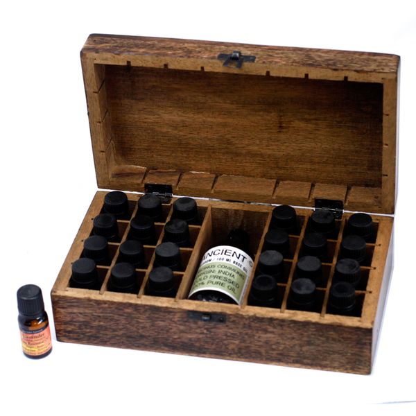 Aromathrapie Box - Mangohout - Bloem motief (24+1 flesjes)