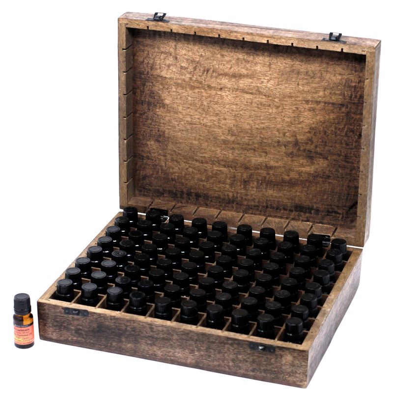 Aromathrapie Box - Mangohout - Bloem motief (80) flesjes
