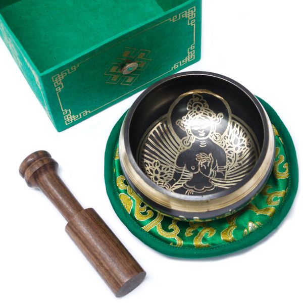 Groene Tara Klankschaal Set 10cm (min 380gr)