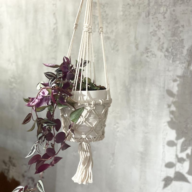 Macramé Plantpot Houder - Single - Kleine Pot