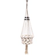 Macramé Plantpot Houder - Lrg met Kralen