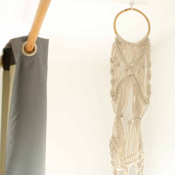 Macramé Plantpot Houder - Lang met Rotan Hoepel