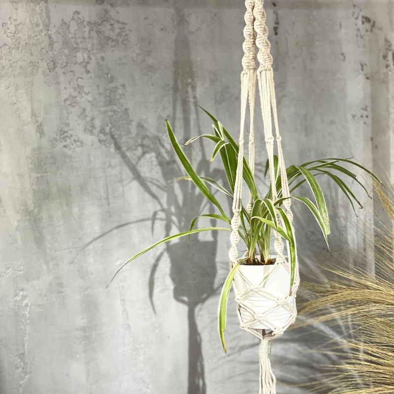 Macramé Plantpot Houder - Extra lang - Voor grote Pot
