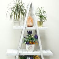Houten Display Ladderstandaard "A" Frame- In Klapbaar - Whitewash