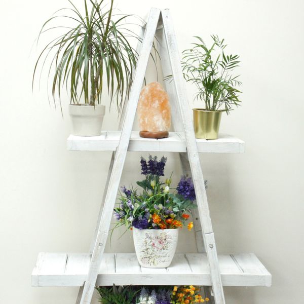 Houten Display Ladderstandaard "A" Frame- In Klapbaar - Whitewash