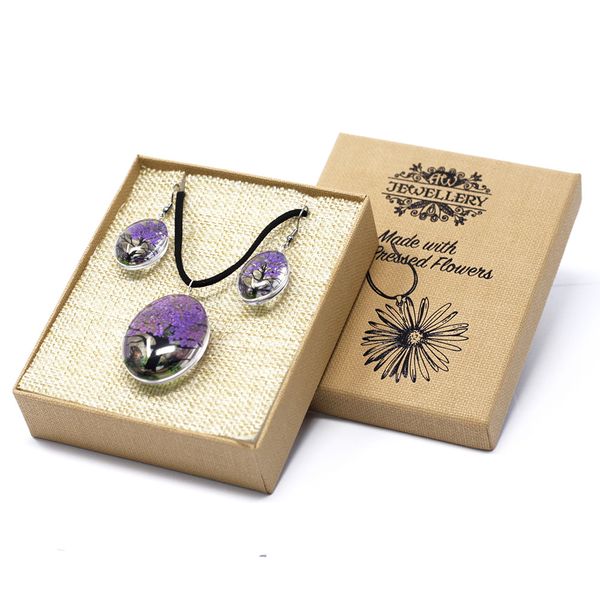 Sieraden met Geperste Bloemen - Levensboom Set - Lavendel