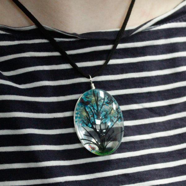 Sieraden met Geperste Bloemen - Levensboom Set - Lavendel