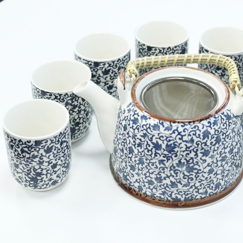 Kruidenthee Servies - Blauw Patroon