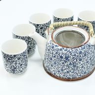 Kruidenthee Servies - Blauw Patroon