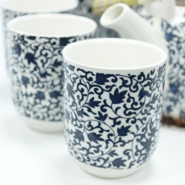 Kruidenthee Servies - Blauw Patroon