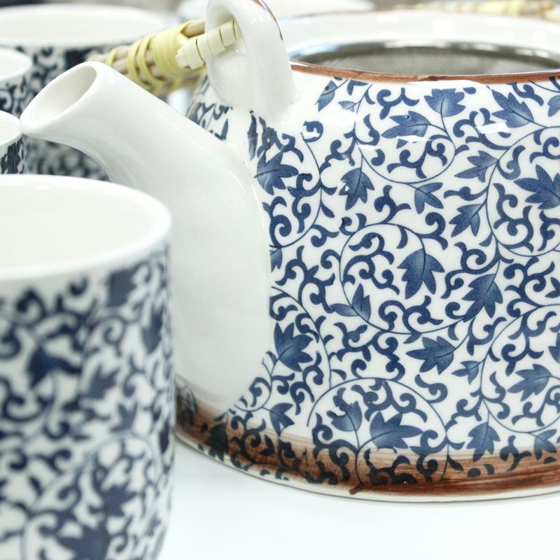 Kruidenthee Servies - Blauw Patroon