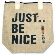 Jute Tas - Just Be Nice - (4x Mixed Ontwerp)