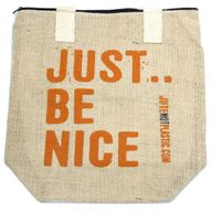Jute Tas - Just Be Nice - (4x Mixed Ontwerp)