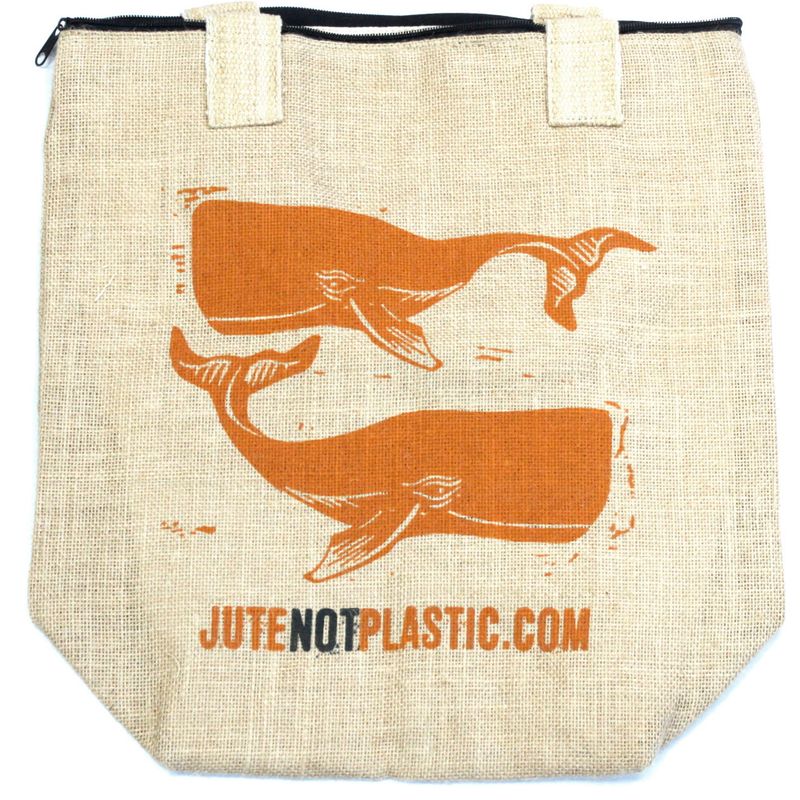 Jute Tas - Two Whales - (4x Mixed Ontwerp