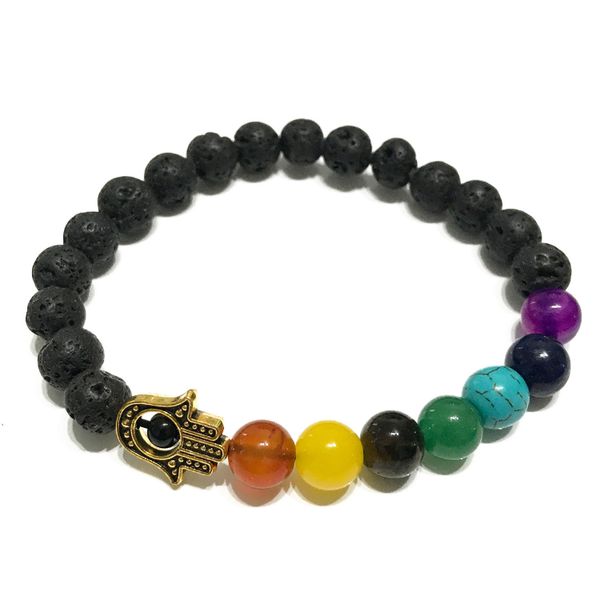 Lavasteen Armband - Hamsa Chakra