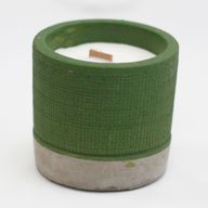 Kaars In Betonnen Pot - Groen - Zeemos & Kruiden