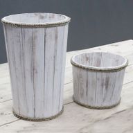 Handgemaakte Houten Display Ton - Klein - 21x29cm - Whitewash