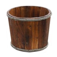 Handgemaakte Houten Display Ton - Klein - 21x29cm - Bruin