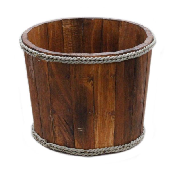 Handgemaakte Houten Display Ton - Klein - 21x29cm - Bruin
