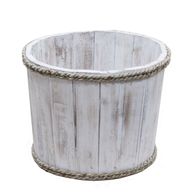 Handgemaakte Houten Display Ton - Klein - 21x29cm - Whitewash