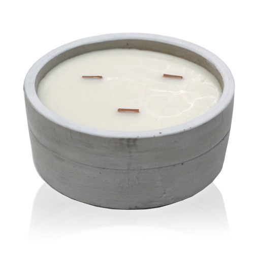 Kaars In Betonnen Pot - Large - Patchouli & Donker Amber