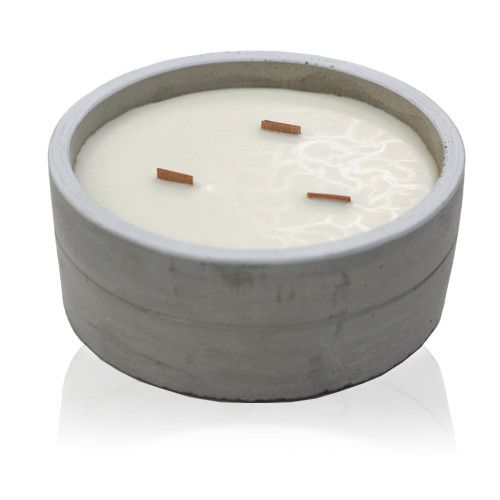 Kaars In Betonnen Pot - Large - Gemalen Vanille & Sinaasappel