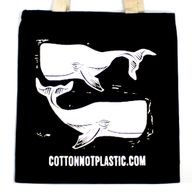Grote Zwarte Katoenen Tas 8oz 38x42cm - WALVISSEN - WIT