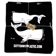 Grote Zwarte Katoenen Tas 8oz 38x42cm - WALVISSEN - WIT
