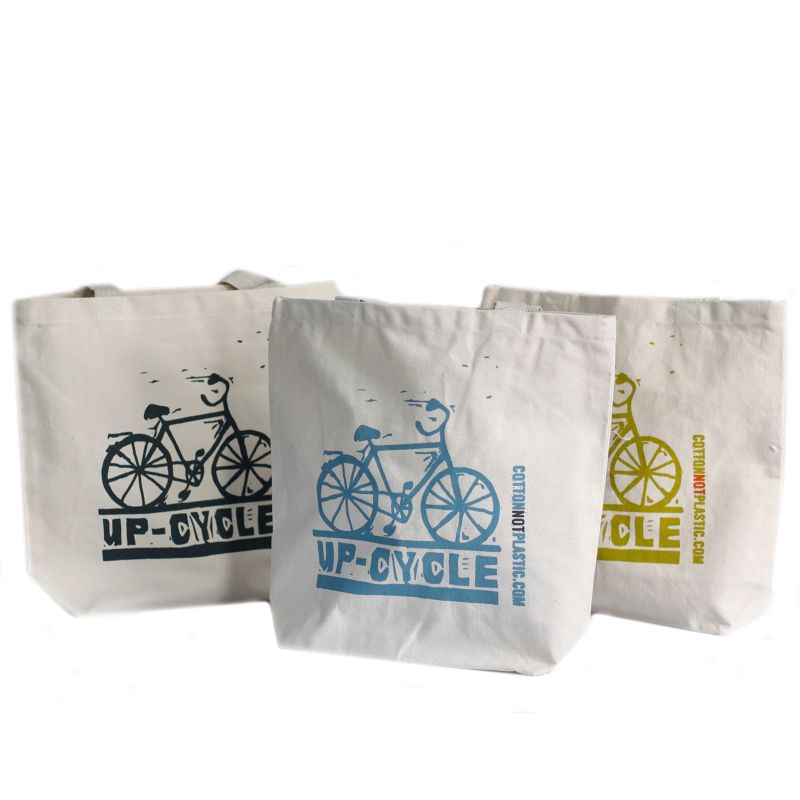Katoenen Tas - Up Cycle - (4x Mixed Ontwerp)