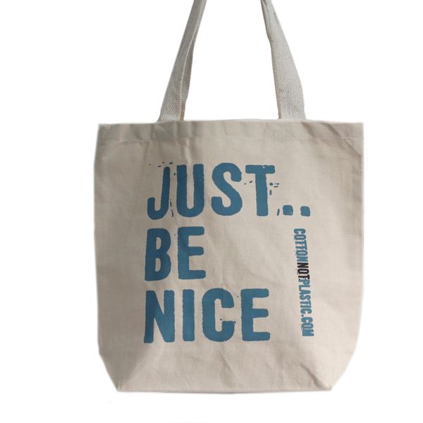 Katoenen Tas - Just Be Nice - (4x Mixed Ontwerp)