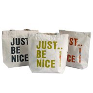 Katoenen Tas - Just Be Nice - (4x Mixed Ontwerp)