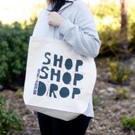 Katoenen Tas - Shop Shop Drop - (4x mixed Ontwerp)