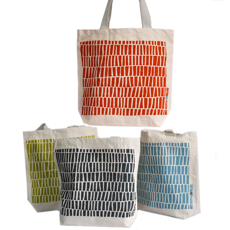 Katoenen Tas - All Over Design - (4x mixed Ontwerp)