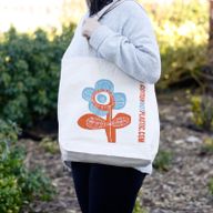Katoenen Tas - Heldere Bloem - (4x mixed Ontwerp)