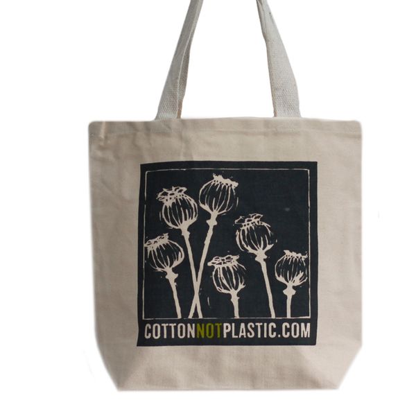 Katoenen Tas - Papaver Knop - (4 mixed Ontwerp)