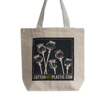 Katoenen Tas - Papaver Knop - (4 mixed Ontwerp)